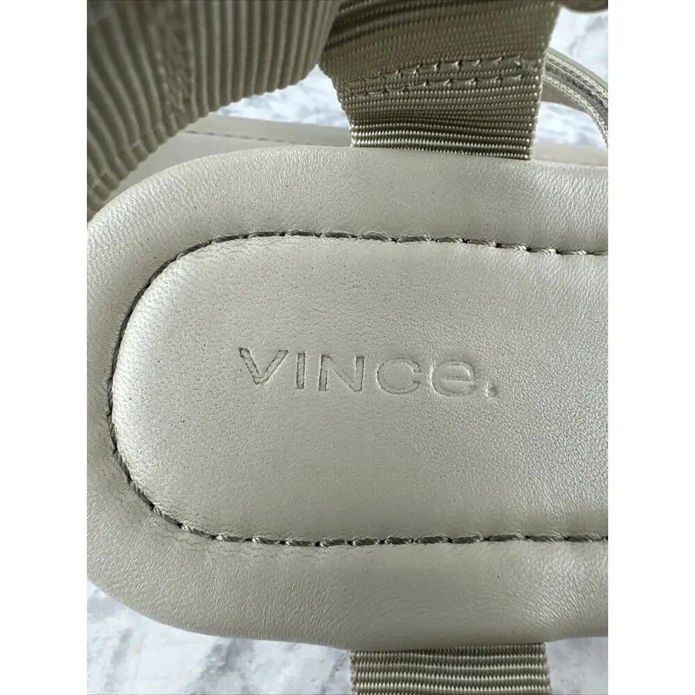 Vince Womens Carver Flatform Sport Sandal Size 7 Taupe Beige Gray Leather - Picture 6 of 7